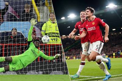 Sensatie op Old Trafford: Onana redt penalty in absolute slotminuut, Maguire maakt winnende doelpunt