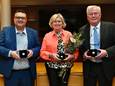 Ereschepenen stad Wervik, vlnr Sonny Ghesquière, Belinda Beauprez en Rik Braem.