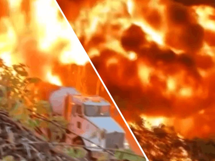 Inferno op snelweg boven New York: tankwagen brandt uit