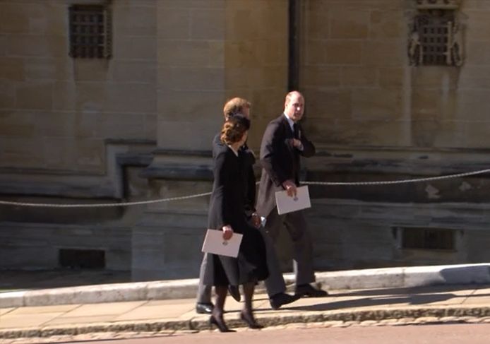 Le prince Harry, le prince William et Kate Middleton ont été aperçus ensemble à la fin de la cérémonie.
