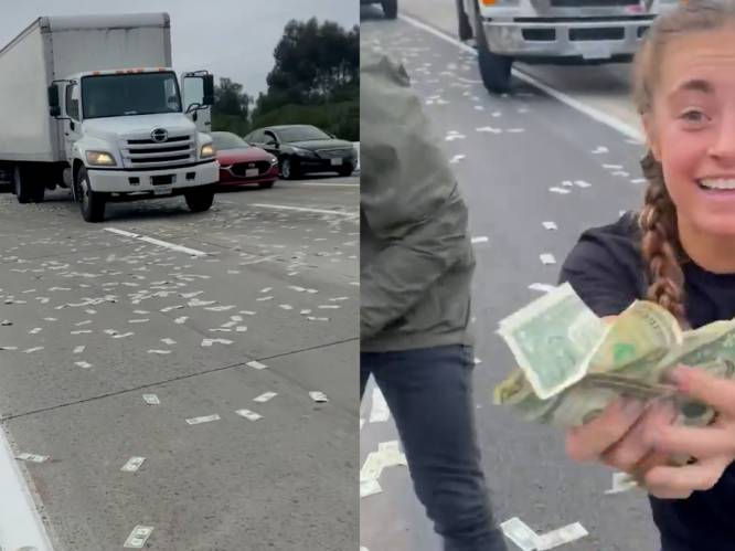 Chaos op Amerikaanse snelweg nadat geldwagen bankbiljetten verliest