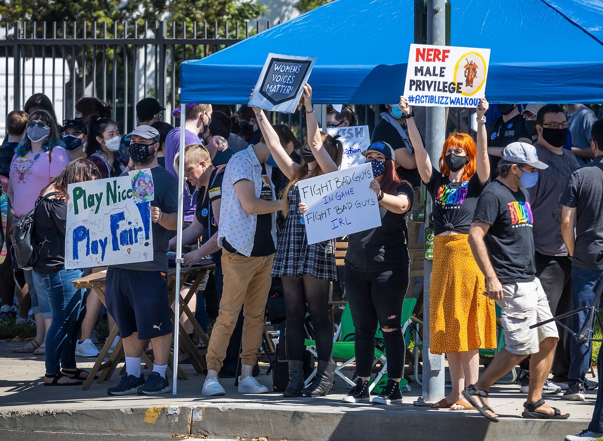 Several hundred Activision Blizzard employees are protesting the lax attitude of their senior management.  Statue of Allen J. Chapin/Getty