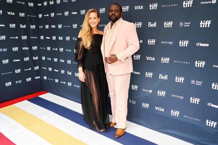 Jennifer Lawrence en Brian Tyree Henry tijdens het Toronto International Film Festival in Toronto, Canada.