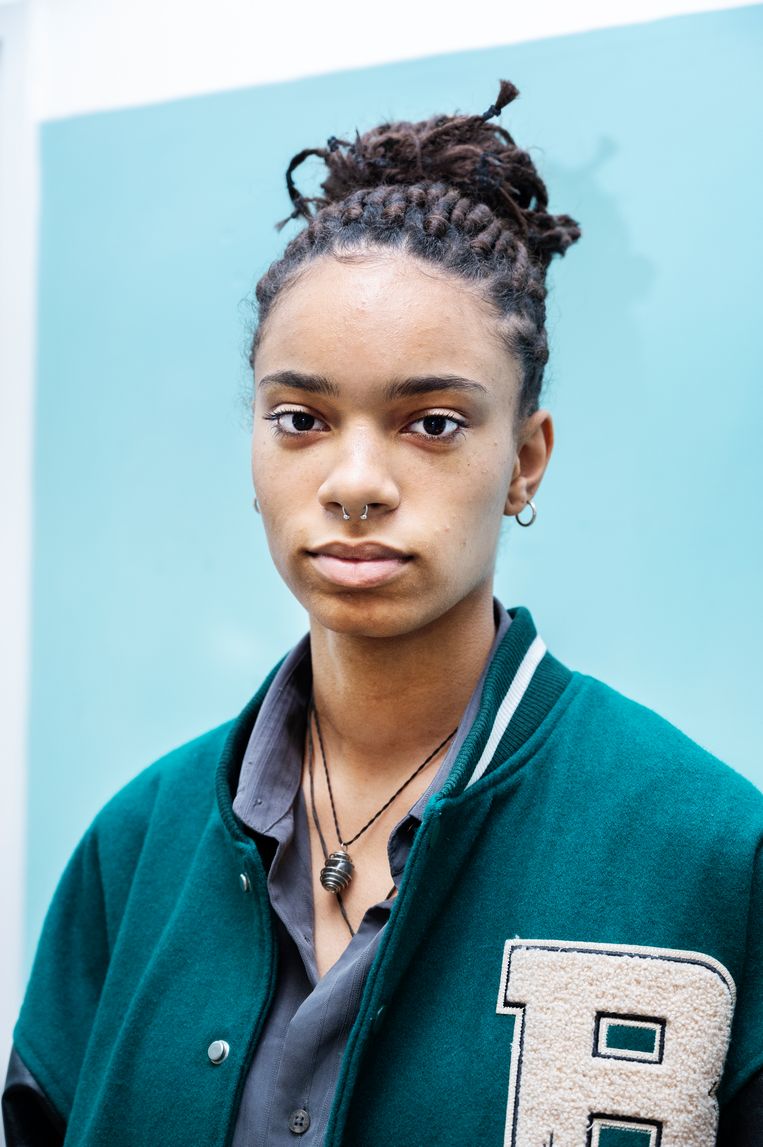  Beyoncé (17) draagt het liefst stoere, comfortabele kleren. Beeld Sanne De Wilde