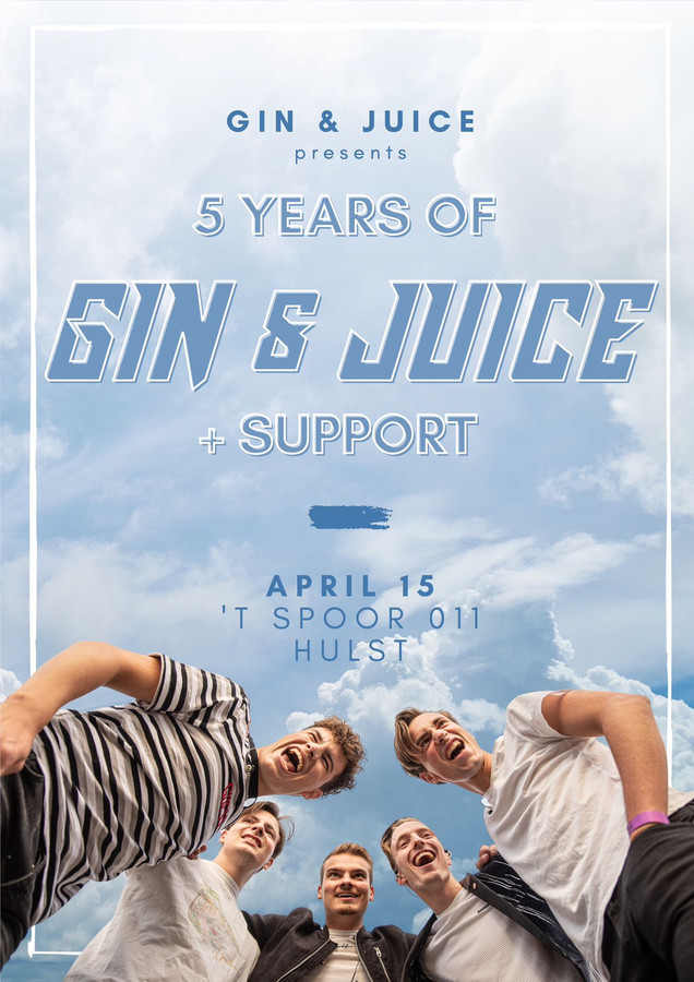 Feestband Gin & Juice viert vijfjarig bestaan met eerste eigen show