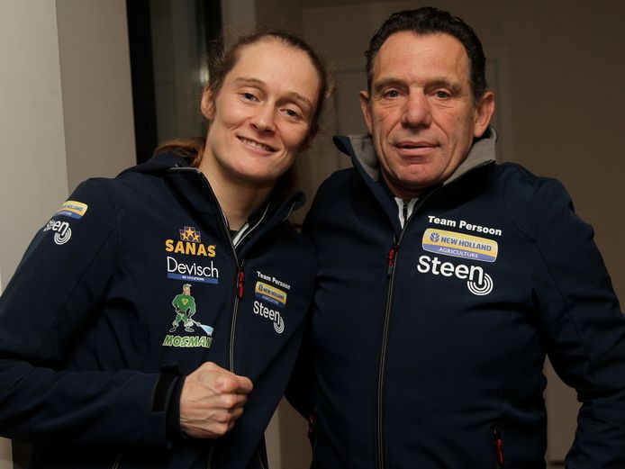Delfine Persoon en haar vriend/trainer Filiep Tampere.