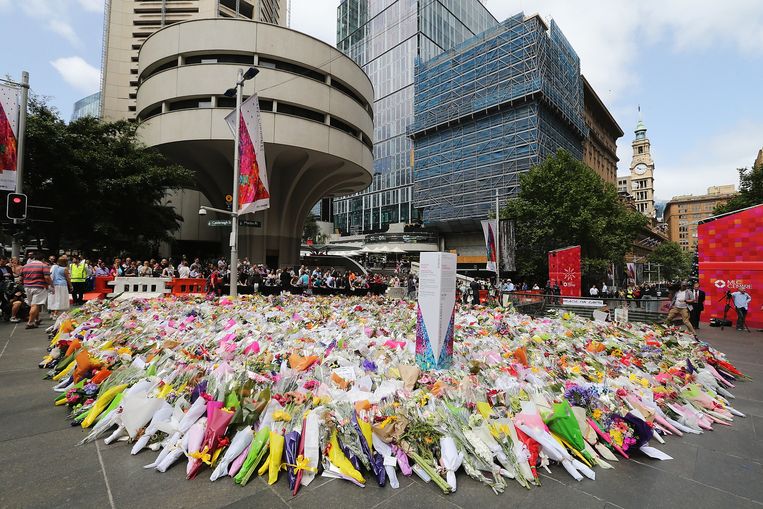Bloemenzee bij het café in Sydney Beeld getty