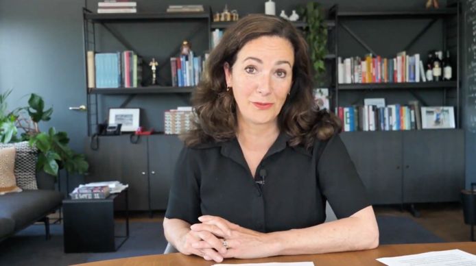 Halsema tijdens de toespraak.