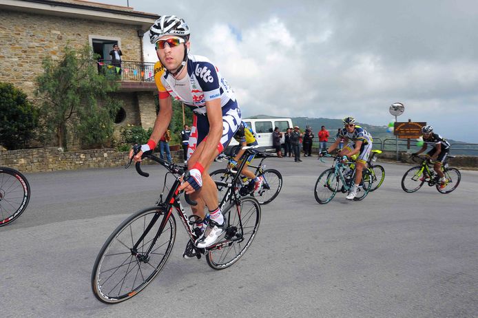 Dirk Bellemakers tijdens de derde etappe in de Ronde van Italië van 2013.