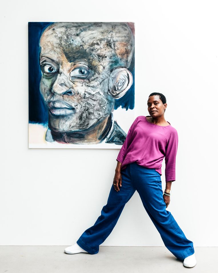 Het portret van Romana Vrede voor de Schouwburg door Marlene Dumas. Beeld Rebecca Fertinel