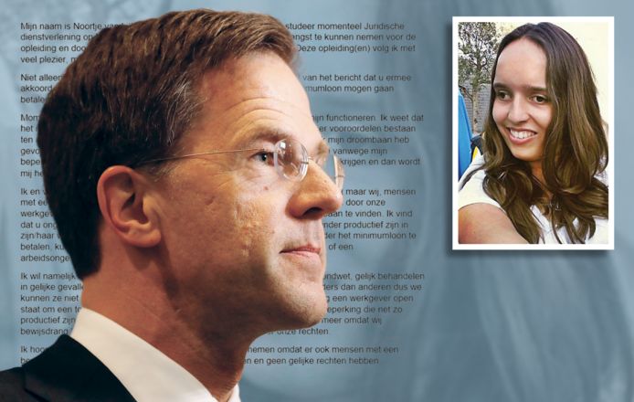 De 21-jarige Noortje van Lith uit Roosendaal schreef een persoonlijke brief aan premier Rutte