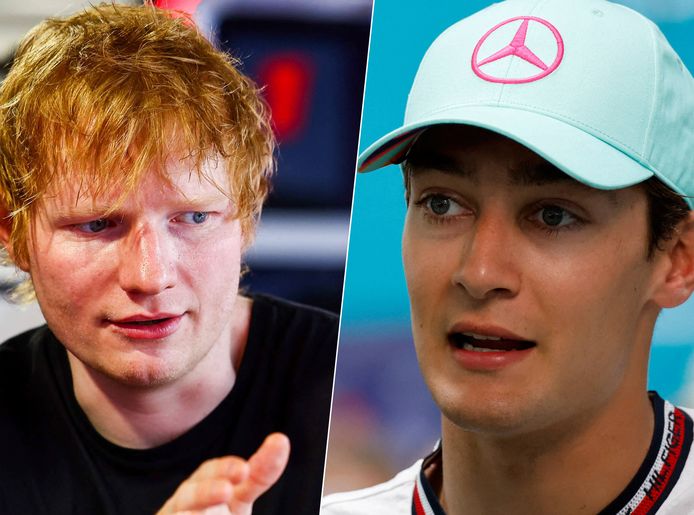Ed Sheeran stapte in Miami bij Formule 1-coureur George Russell in de auto.
