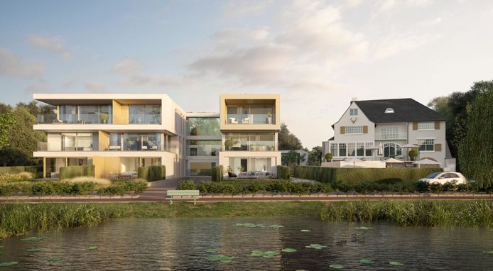 Een toekomstbeeld van Residentie Hertekop langs het Donkmeer.