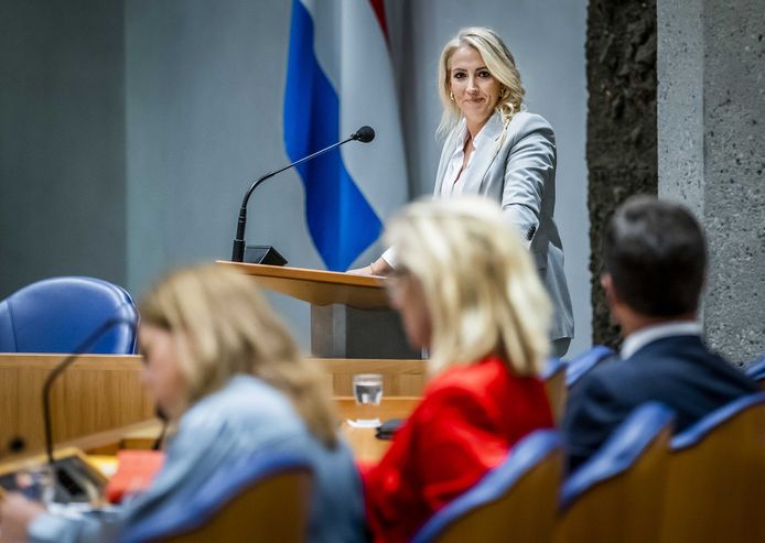 Lillian Marijnissen (SP) tijdens de Algemene Politieke Beschouwingen. Marijnissen verdedigde vorige week het referendumvoorstel in de Eerste Kamer.