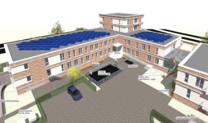 Het arbeidsmigrantenhotel krijgt een torentje van vier verdiepingen en twee vleugels. Thuisvesting, noemt WeLiving het pand.