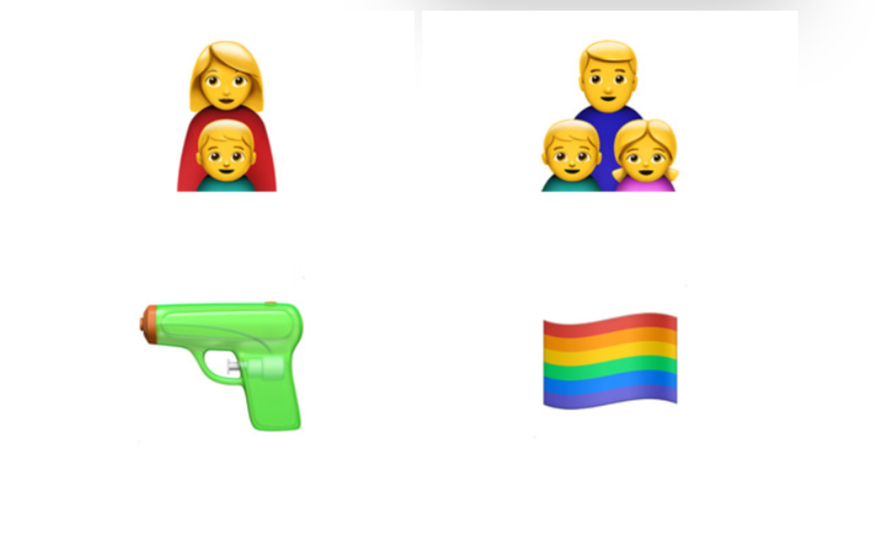 Vier van de nieuwe emoji's. Beeld Apple