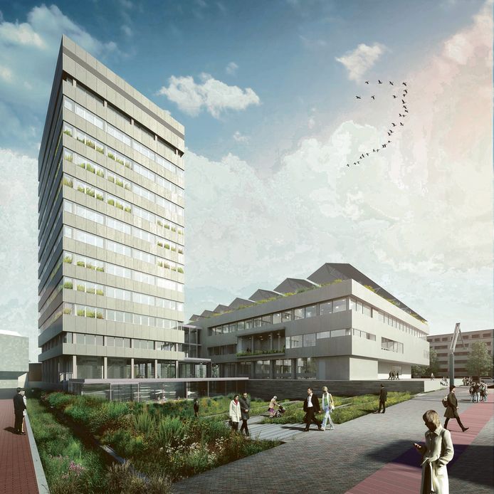 Het vernieuwde Eindhovense stadhuis krijgt zonnepanelen op het dak.