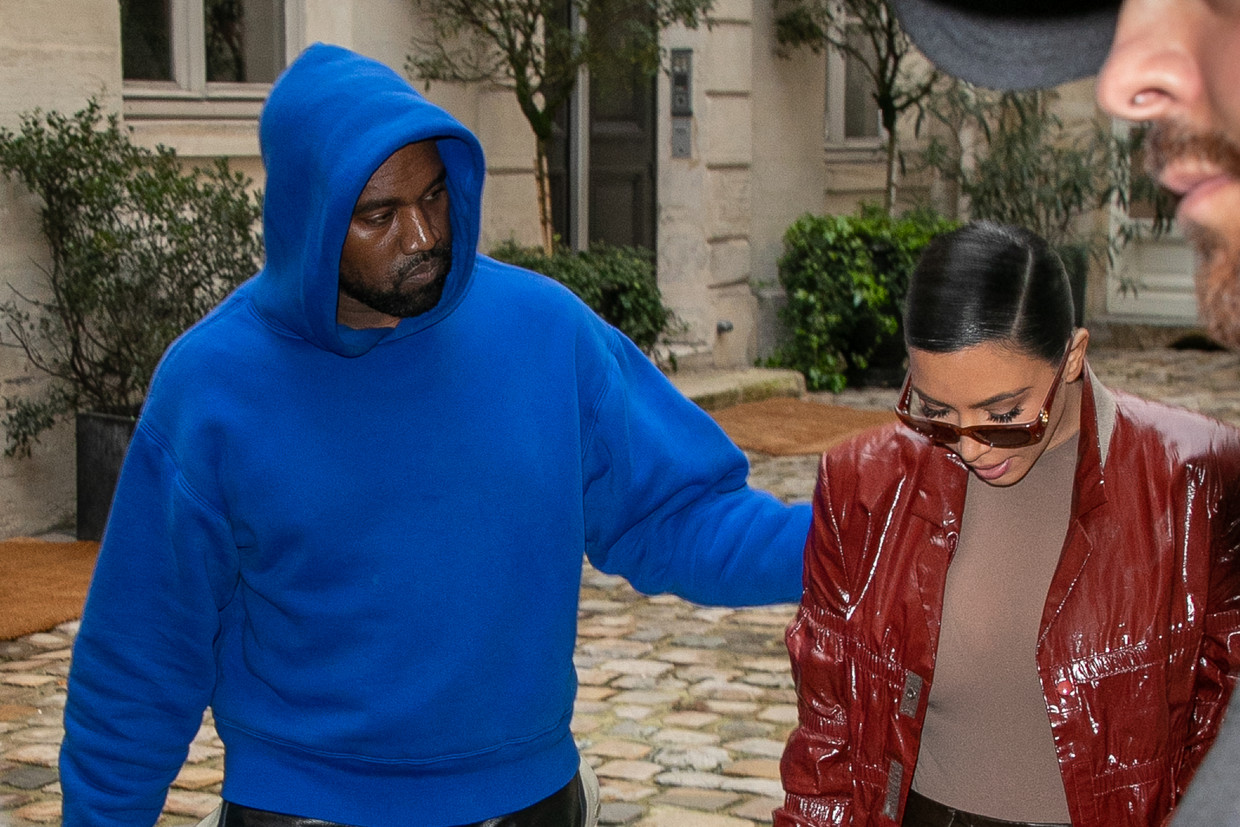 Kanye West en Kim Kardashian Beeld GC Images