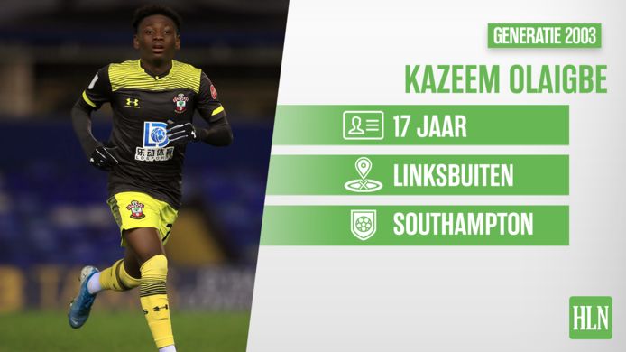 Kazeem Olaigbe speelt sinds vorige zomer voor Southampton.