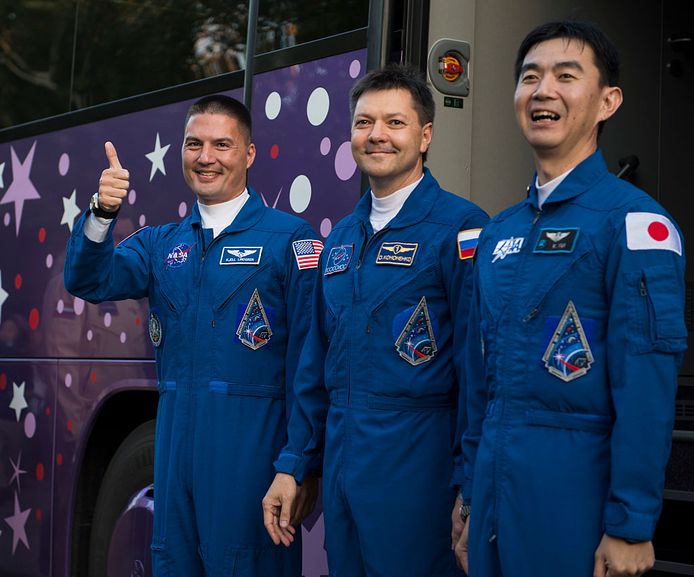 Far right: Japanese astronaut Kimiya Yui.