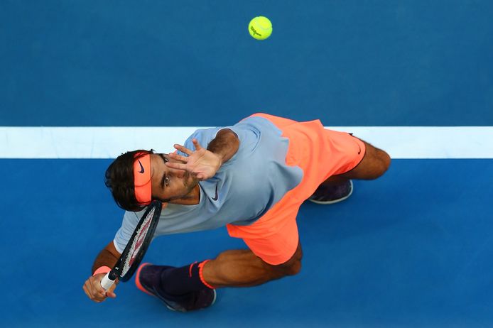 Roger Federer begin dit jaar in actie tijdens de Hopman Cup in Perth.