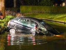 Bestuurder mist de bocht en rijdt rechtdoor het water in