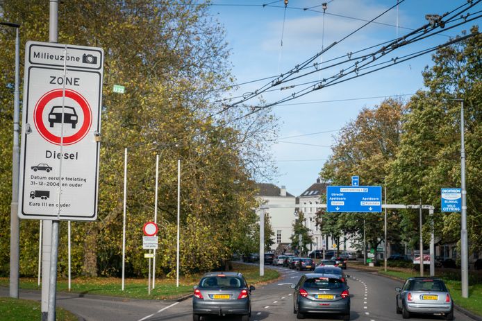 De milieuzone in de Arnhemse binnenstad.