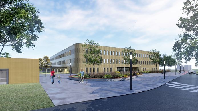 Het ontwerp van het Medisch Centrum Vechtdal dat nu in Hardenberg gebouwd wordt.