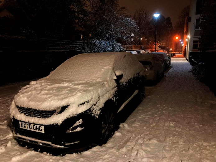 Snowmobiles in Camden, North London.