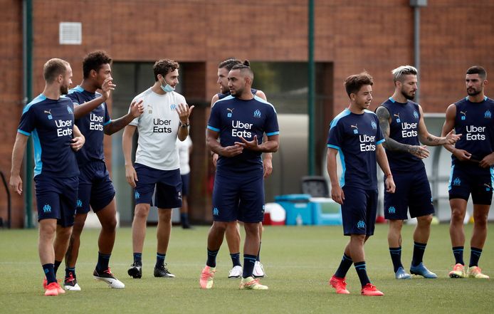 De spelers van Marseille op training vorige week.