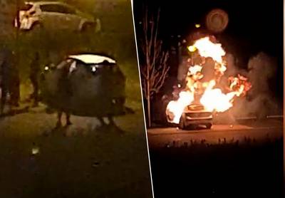 KIJK. Vandalen steken auto in brand met vuurwerk tijdens nieuwjaarsnacht in Ekeren