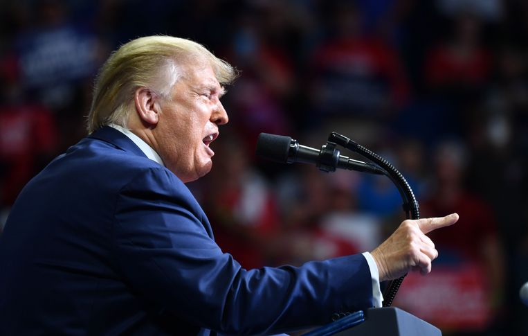 Ook in 2020 blijft Donald Trump zichzelf: energiek, agressief en genadeloos voor zijn tegenstanders. Beeld AFP