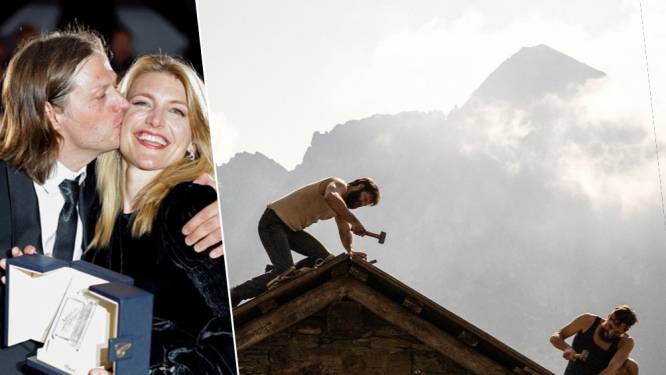 Charlotte Vandermeersch en Felix van Groeningen droppen de trailer van ‘De Acht Bergen’