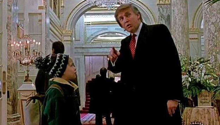 Donald Trump in 'Home Alone'. Beeld YouTube
