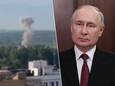 Volgens de Russische president Vladimir Poetin (rechts) wil Oekraïne Rusland intimideren met de aanval op Moskou.