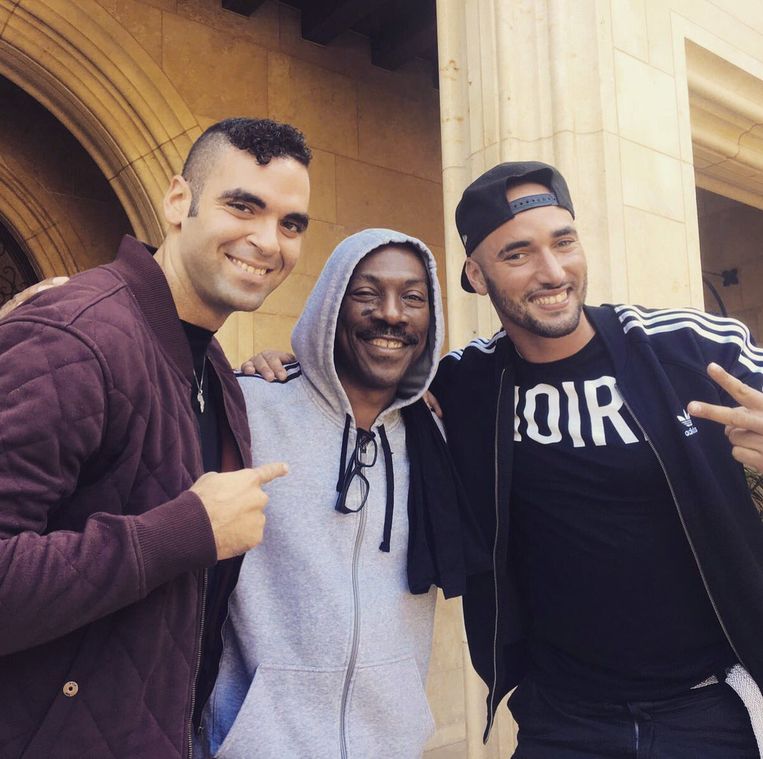 Adil El Arbi, Eddie Murphy en Bilall Fallah Beeld Twitter