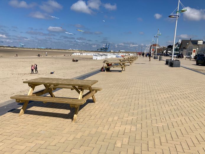 De picknickbanken op de Zeedijk van Zeebrugge bleven evenwel grotendeels leeg op zaterdag.