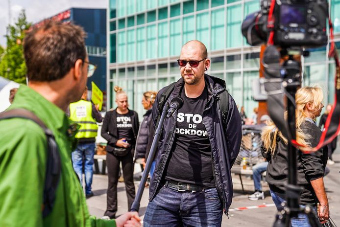 Demonstratie op het 18 Septemberplein in Eindhoven.