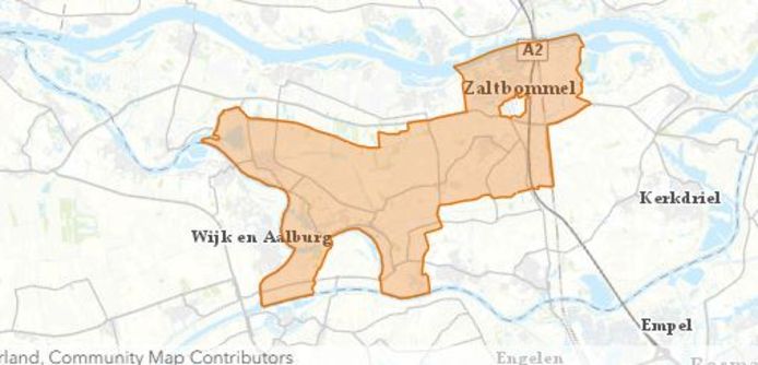 Het gebied waar mensen volgens Liander zonder stroom zitten.
