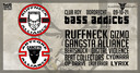 Flyer van Bass Addicts in Dordrecht.