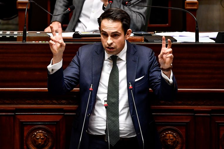 Vlaams Belang-voorzitter Tom Van Grieken: 'De persoonlijke mening van Jef is blijkbaar een struikelblok.' Beeld BELGA