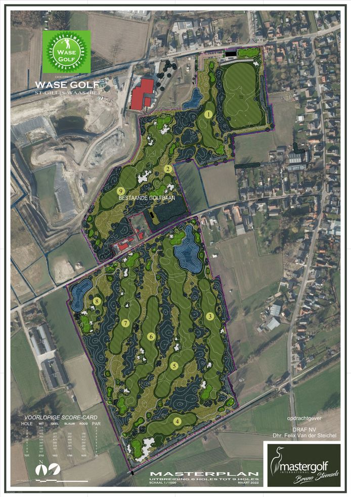 Het plan voor de negen holes, klaar in 2025