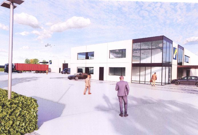 3D-beeld van hoe het gebouw er zal uitzien.