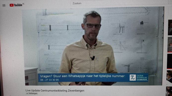Arjan Kaashoek (medewerker van een extern communicatiebureau) presenteert de Youtube bijpraat sessie over de Zevenbergse haven.
