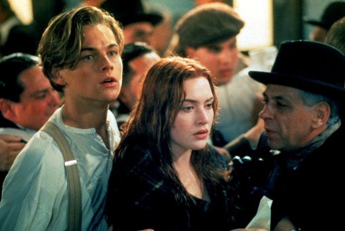 Leonardo DiCaprio en Kate Winslet in de film ‘Titanic’.