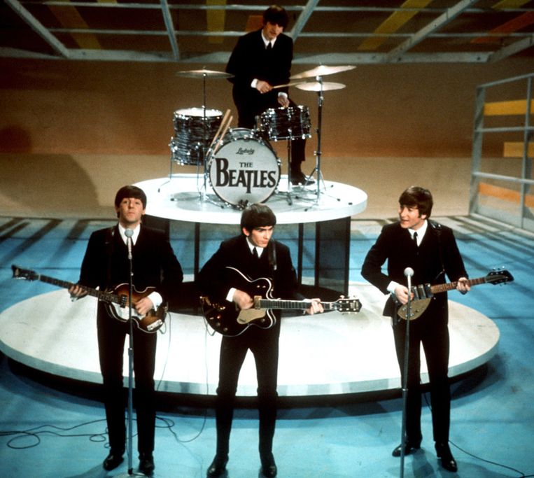The Beatles bij de Ed Sullivan Show Beeld ap