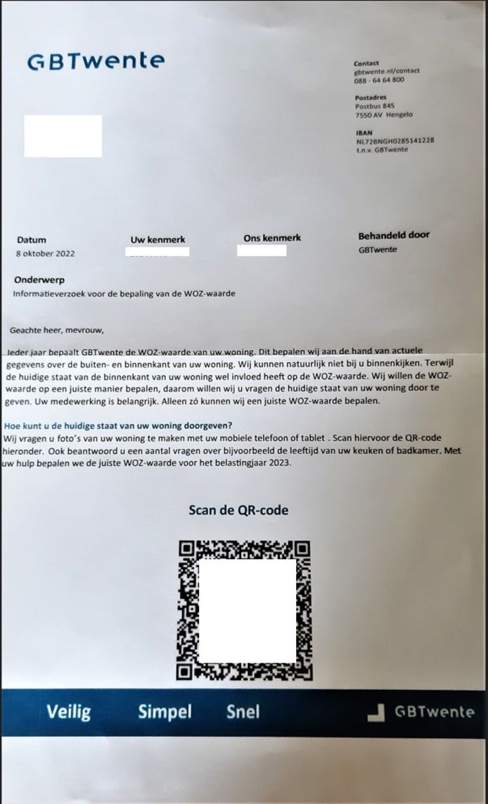 De bewuste brief over de WOZ-waarde.