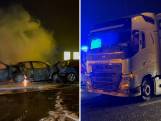Brand en ravage op A1 nadat vrachtwagen op auto’s inrijdt