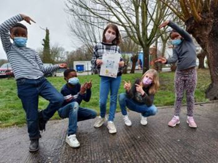 Leerlingen van GO! Basisschool LP Boon uit Erembodegem.