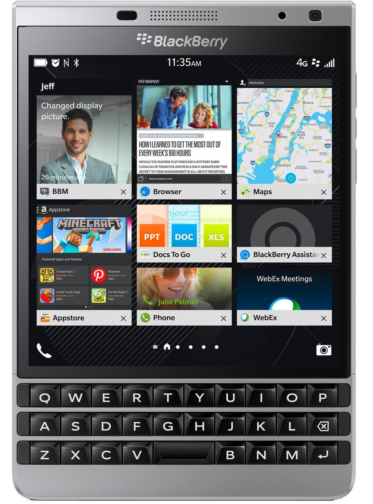 Een van de alternatieven voor Kim Kardashian: de BlackBerry Passport. Lekker groot. Beeld BlackBerry